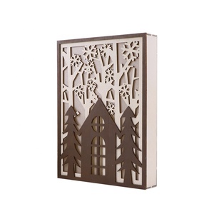 Ensemble de bricolage en <span class=keywords><strong>bois</strong></span> de paysage d'hiver 3D, sapins de Noël, décoration de la maison, décoration lumineuse en <span class=keywords><strong>bois</strong></span> de Noël, produits en <span class=keywords><strong>bois</strong></span> pour la maison - Product Image 3