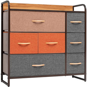 Home 7 Ngăn Kéo Với Gỗ Top Lưu Trữ Bàn Trang Điểm Với Tay Cầm Bằng Gỗ Và Dễ Dàng Để Cài Đặt Organizer 7 Vải Lưu Trữ Ngăn Kéo - Product Image 1