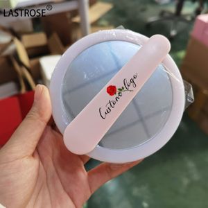 Espejo de Mano Pequeño de Plástico con Forma de Corazón, Espejo de Maquillaje Personalizado, Espejo Cosmético para Mujer - Product Image 3