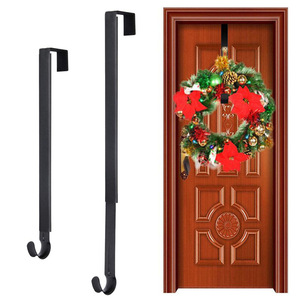 Creative Christmas <b>Wreath</b> <b>Hooks</b> Black Telescopic <b>Hook</b> Door Decorations Multifunctional <b>Hook</b> For Holiday Party Wall Decor - Product Image 1