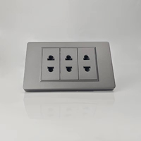 BAOBEN 4*2 PC Panneau gris Prise murale standard Brésil avec double USB Type C et interrupteur, prise Suisse