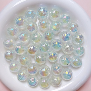Colourful Chunky Acrylic/<b>Plastic</b>/Lucite Shiny Round <b>Beaded</b> with Hole 10pcs/bag in OPP Bag for Jewelry Making - Product Image 5