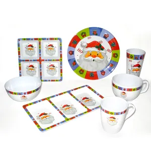 Santa Design Melamineware - Melamine Mug, Bowl & Plate Dinnerware set