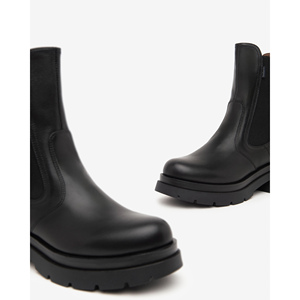 Stivaletti bassi da donna I411940d neri Slip-On stivali da neve a taglio alto classico stile Chelsea plat in cotone plat PU per l'autunno/inverno - Product Image 3
