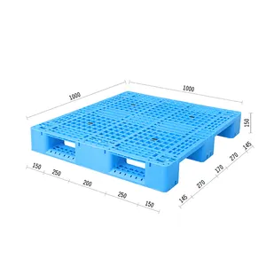 1000x1000 HDPE เหล็กเสริม Racking ยูโร Heavy Duty 3 นักวิ่งพาเลทพลาสติก