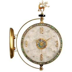 Phổ biến bào ngư vỏ đồng hồ treo tường trang trí nội thất im lặng tính năng hiện đại nhựa kim loại hai mặt đồng hồ treo tường 9125c - Product Image 2