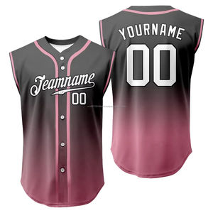 Camiseta de béisbol degradada sin mangas personalizada, sudadera de entrenamiento, uniforme de Club, chaleco con botones completos, estilo Hip Hop, ropa deportiva de softball - Product Image 5