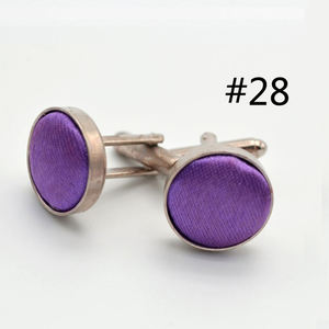 ラウンドカフスボタンメンズビジネスシャツウェディングパーティー男性カフスボタン固体布ラウンドカフスボタンアクセサリー卸売 - Product Image 5