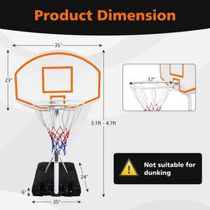 Sistema de Baloncesto Portátil Db, Altura Ajustable de 3.1 a 4.7 pies, Tablero de 36 Pulgadas, para Entrenamiento en Interiores y Uso Junto a la Piscina - Product Image 3