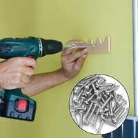 200 pièces d'ancres coniques pour murs en béton et vis pour cloisons sèches, 10 #    100 chevilles pour cloisons sèches, 100 vis à tête cylindrique, 1 foret