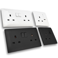 Prise murale électrique en bakélite 13A à 2 gangues, norme britannique, avec 2 prises, réseau commuté, 2 ports USB-C SDK
