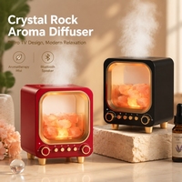 Diffuseur d'arômes en cristal de 160 ml avec haut-parleur Bluetooth, humidificateur USB, design en pierre de sel de l'Himalaya, certifié CE RoHS, vente en gros