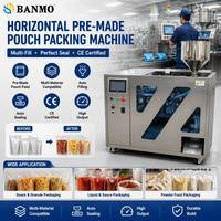 Machine d'emballage horizontale BANMO pour sachets préformés, remplisseuse et scelleuse automatique de sachets pour granulés, liquides, sauces, poudres, matériaux multiples