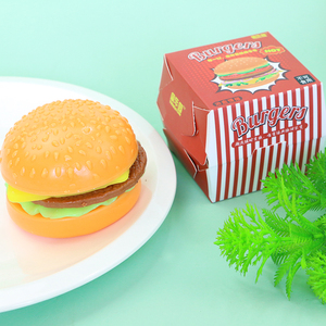 Jouets à presser super doux en gros pour enfants, jouets squishy à remontée lente en forme de hamburger, cadeaux de fête, cadeau d'anniversaire Kawaii, burger détachable - Product Image 2
