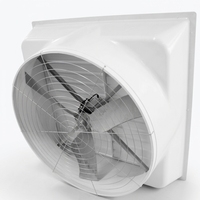 Ventilateur d'extraction conique à flux axial en fibre de verre FRP à faible bruit, pales en acier, pour élevages avicoles, restaurants, construction, alimentation électrique