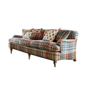 Divano a Tre Posti in Tessuto Scozzese Stile Retrò Francese-Americano, <span class=keywords><strong>Arredamento</strong></span> per Soggiorno di Piccoli Appartamenti e Ville - Product Image 6