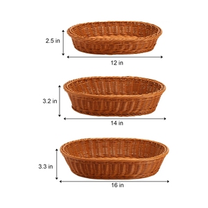 Addreen Handmade Rattan Wicker Basket Small/Large Sustainable Multifunction Home Storage Carton - Product Image 3