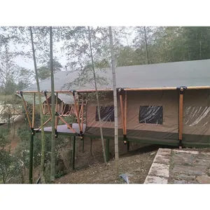 관광 프로젝트 사파리 나무 기둥 방수 야외 큰 glamping 텐트 판매 럭셔리 호텔 대형 캠핑 나무 텐트
