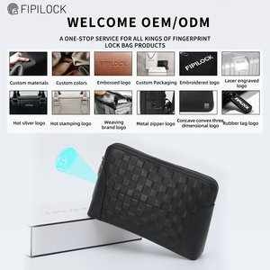 Bolso de Mano de Lujo de Cuero para Hombre con Cierre de Huella Dactilar Personalizado, Cartera de Mano Antirrobo al Por Mayor para Negocios - Product Image 4