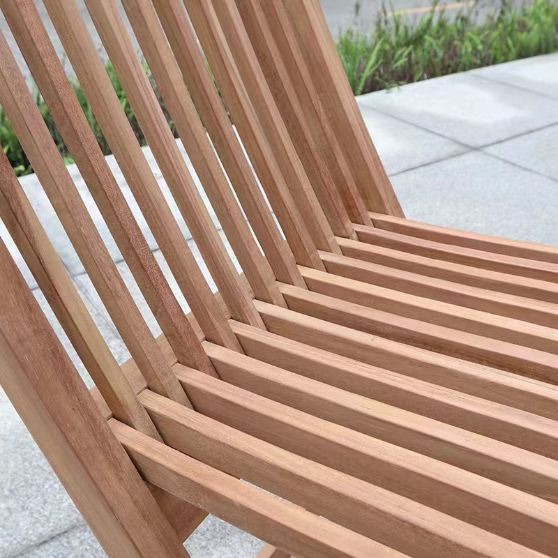 China manufacturer outdoor furniture hotel balcony patio teak wood garden folding chair