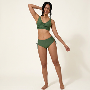 Conjunto de Bikini de Spandex/Nylon para Mujer, Más Vendido, con Logotipo Frontal, Escote Profundo en V, de Alta Calidad, Secado Rápido, Ligero, Traje de Baño de 2 Piezas - Product Image 1