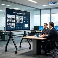 Интерактивная панель HRAY 75 дюймов 4K с инфракрасным сенсорным управлением для корпоративных видеоконференций и совместной работы в реальном времени, поддержка OEM/ODM