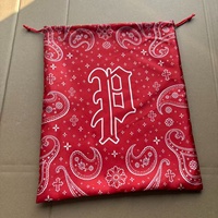 Sac à poussière personnalisé à cordon en satin noir imprimé double face motif croix paisley pour le rangement des chapeaux