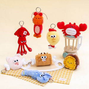 Lindos Peluches de Dibujos Animados: Patas de Pollo, <span class=keywords><strong>Cangrejo</strong></span> Gordo y Camarón <span class=keywords><strong>Mantis</strong></span>, Colgantes de Juguete, Llaveros para Mochila - Product Image 1