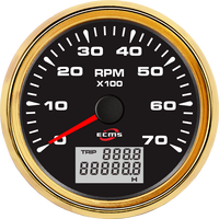Tachometer RPM Mesin Kapal 85mm dengan Pengukur Jam LED 0-7000 RPM 12V/24V dengan Lampu Latar