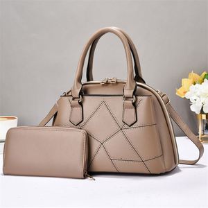 2PCS <b>Set</b> Women Leather Totes Single Shoulder Strap Crossbody Bag Waterproof PU Handbags - Product Image 4