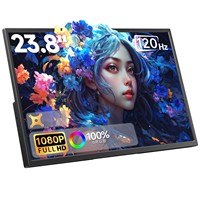 Monitor Portátil con Pantalla Táctil IPS de 23.8 Pulgadas, 1080P, 120Hz, 10ms, FHD, 100% SRGB, USB-C para Altavoces, Soporte 120, VESA, Hogar/Juegos
