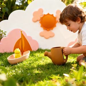 3 piezas por juego de juguetes de baño de silicona para bebés, bote de silicona de grado alimenticio, regadera y juego de Spinner para <span class=keywords><strong>bañera</strong></span>/Piscina/<span class=keywords><strong>playa</strong></span> - Product Image 4