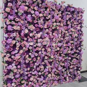 Populaire 8*8 pieds décorations murales de mariage fleur toile de fond décoration murale soie rose fleur artificielle panneau mural - Product Image 4