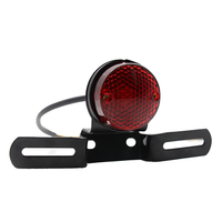 Feu arrière de moto rétro en métal, feu stop avec support de plaque d'immatriculation pour Harley Cruiser Chopper Custom