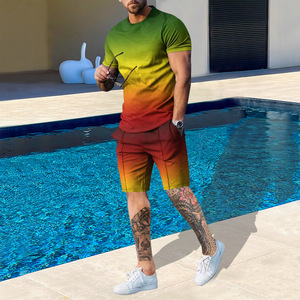 <span class=keywords><strong>Abbigliamento</strong></span> <span class=keywords><strong>casual</strong></span> da <span class=keywords><strong>uomo</strong></span> set di due pezzi pantaloncini T-shirt estiva e set corto da <span class=keywords><strong>uomo</strong></span> - Product Image 5