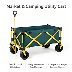 200lbs Load Capacity Folding Camping Wagon Collapsible Outdoor Hand <b>Cart</b> for Market Stall Grocery Moving - Product Image 4