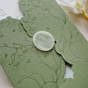 Invitations de <span class=keywords><strong>mariage</strong></span> françaises haut de gamme personnalisées, papier cartonné en coton, impression numérique, papier artistique, échantillonnage rapide - Product Image 2