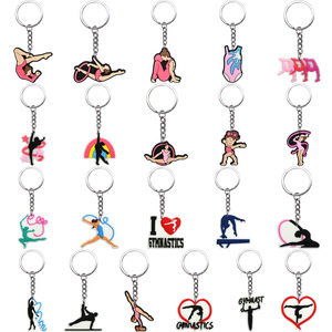 Porte-clés créatif de <span class=keywords><strong>gymnastique</strong></span> en <span class=keywords><strong>dessin</strong></span> <span class=keywords><strong>animé</strong></span>, en stock d'usine, accessoire de sac à dos DIY, fabriqué en Chine, sans matériau - Product Image 1
