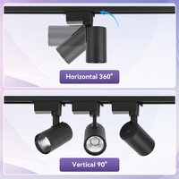 Projecteur COB orientable 30W pour éclairage intérieur, système d'éclairage sur rail commercial, projecteur sur rail, éclairage sur rail LED
