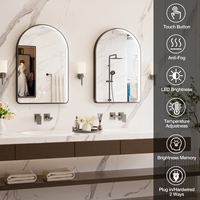 Miroir LED intelligent pour décoration de salon, accessoires et méthode d'installation, miroir en arche