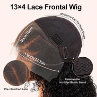 Perruque Cheveux Humains Bouclés 13x4 Lace Front Demi-Tresses Pré-Pluckées Pré-Stylisées pour Femmes Densité 220
