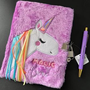 Bán buôn A5 in mini lông máy tính xách tay khóa Nhật Ký chính dễ thương phim hoạt hình Tạp Chí Fluffy trẻ em cô gái tùy chỉnh chương trình nghị sự bìa sang trọng - Product Image 1