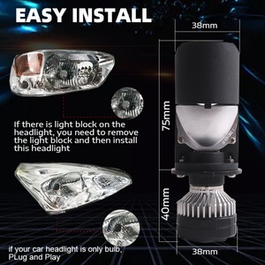 Car Led <b>Projector</b> in Auto <b>Lighting</b> System Luces Led Y9 Mini H4 Bifocal Lens Mini Led Headlight for Motorcycle Car Accessories - Product Image 4