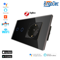 Bingoelec Vente en gros de prises murales intelligentes avec télécommande sans fil, interrupteur intelligent Tuya Zigbee pour la maison