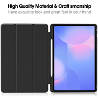 Étui pour tablette Samsung Galaxy Tab S10 FE+ / S10 FE Plus 13,1 pouces X620 / X626B, étui pliable en trois parties en TPU avec emplacement pour stylet
