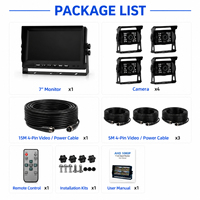 Sistema de Monitoreo de Coche con DVR de 7 Pulgadas y 1080P, Detección de Punto Ciego con IA BSD, Juego de Cámaras AHD de 4 Canales, Resistente al Agua IP68 para Camiones y Autocaravanas