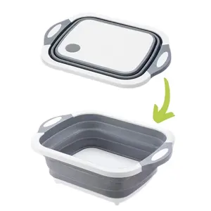 Portable Sink Foot Bucket Washbasin Foldable Cutting Board Household Folding Wash Basin Basin Silicone cutting board