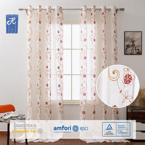 Atacado Padrão Floral Bordado Sheer Janela Cortinas Tule cortinas bordadas para Home Sala de estar com baixo MOQ - Product Image 1