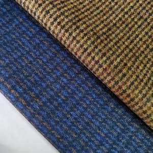 새로운 색상 체크 370GSM 멜톤 100% 울 원단 남성과 여성의 세트 코트 - Product Image 1