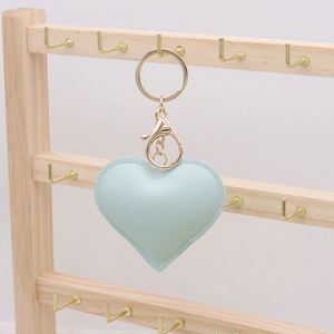 Wholesale Pu Leather Heart Shape Keychain Fashion <b>Bag</b> Charm Decorated for Peach Car Pendant Cute Heart <b>Key</b> <b>Ring</b> Accessories - Product Image 3
